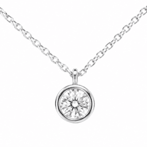 colgante solitario con diamante y cadena