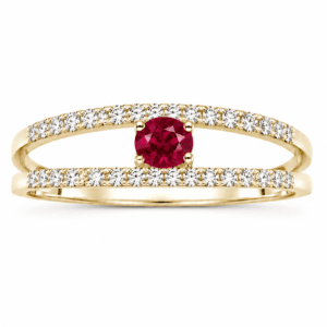 Anillo de Oro Amarillo 18K con Piedras Naturales