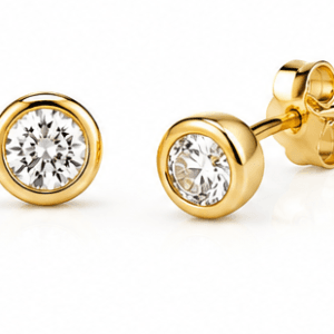 Pendientes Chatón de oro y diamantes