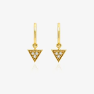 Pendientes de aro y triángulo con diamantes