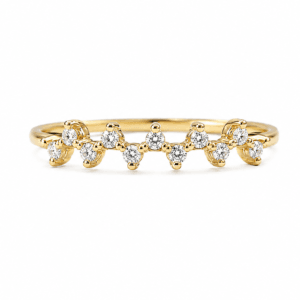 Anillo de oro 18k con diamantes naturales